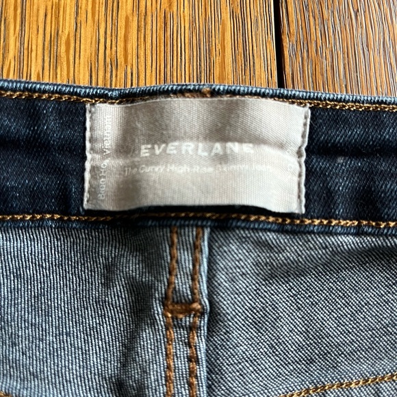 Everlane The Curvy High Rise Skinny Jeans Dark Indigo Size 30 Crop - Picture 6 of 15